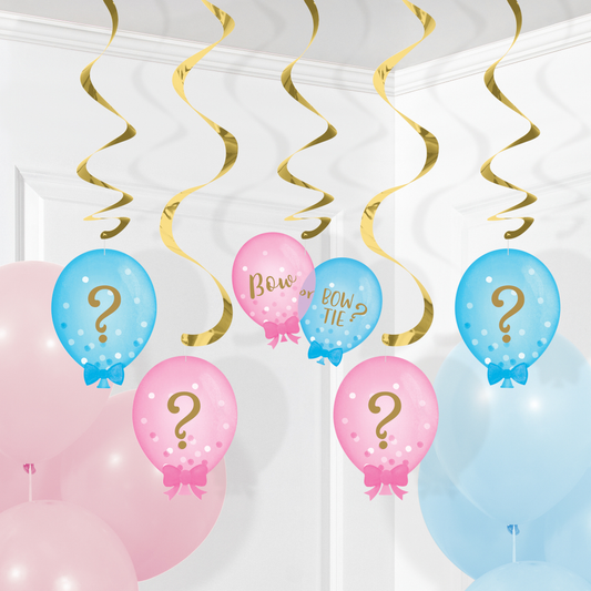 party supplies Gender Reveal Balloons Dizzy Danglers Hanging Decorations
