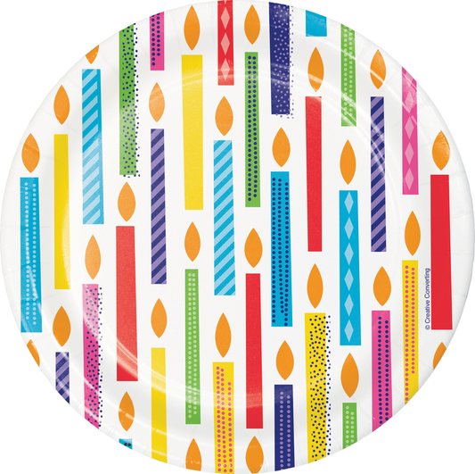 Bright Birthday Luncheon Plates party supplies