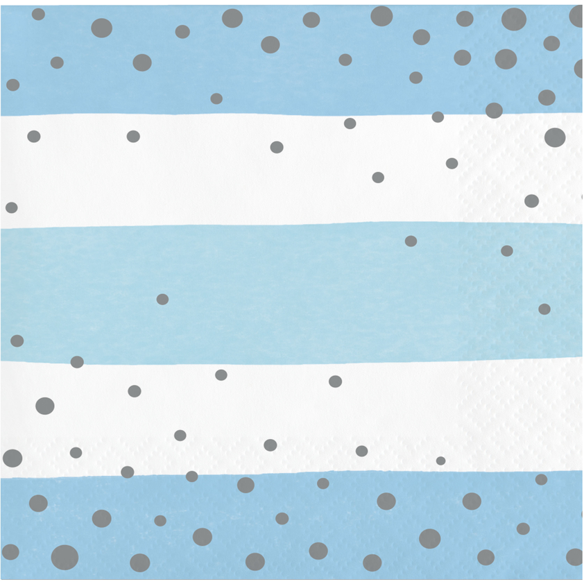 party supplies Blue and Silver Celebration Dots Beverage Napkins