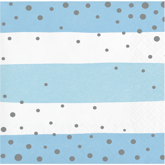 party supplies Blue and Silver Celebration Dots Beverage Napkins