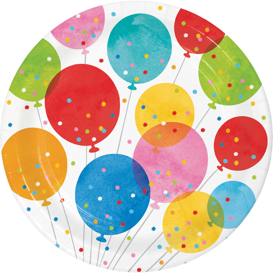 party supplies Confetti balloons dinner plate