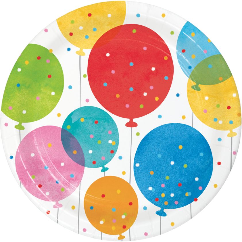 party supplies Confetti balloons luncheon plate