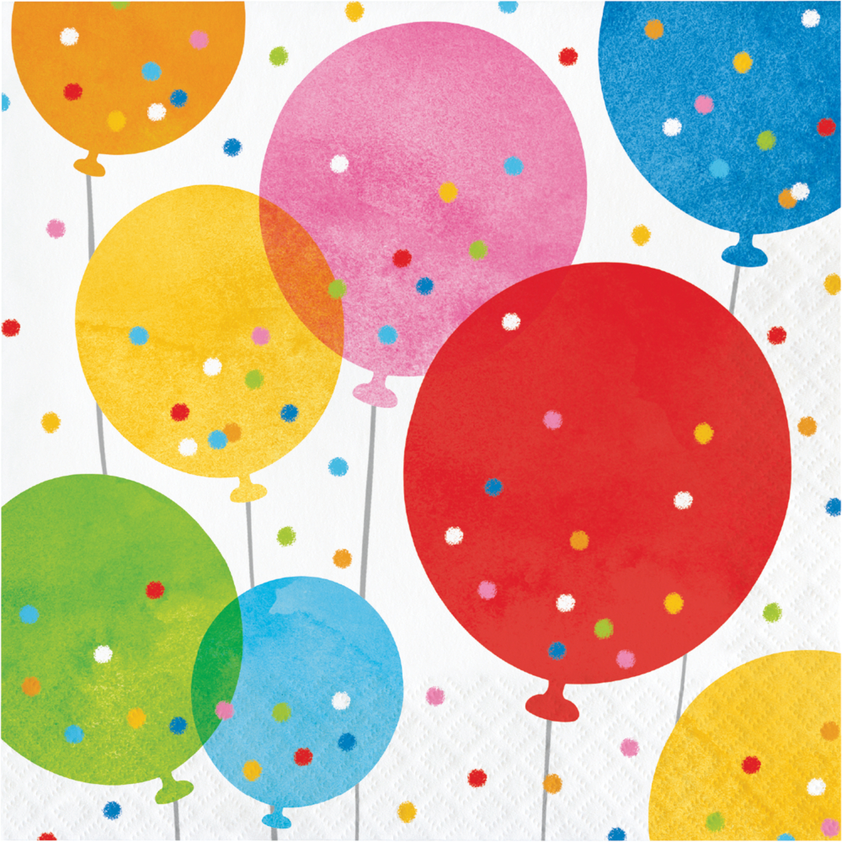 party supplies Confetti balloons luncheon napkin