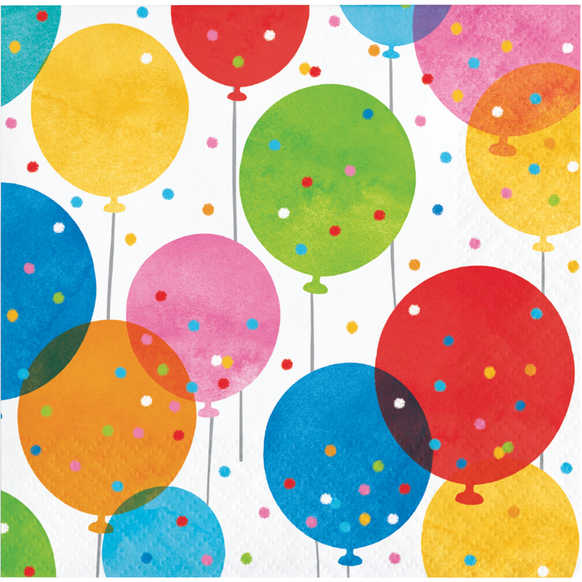 party supplies Confetti balloons beverage napkin