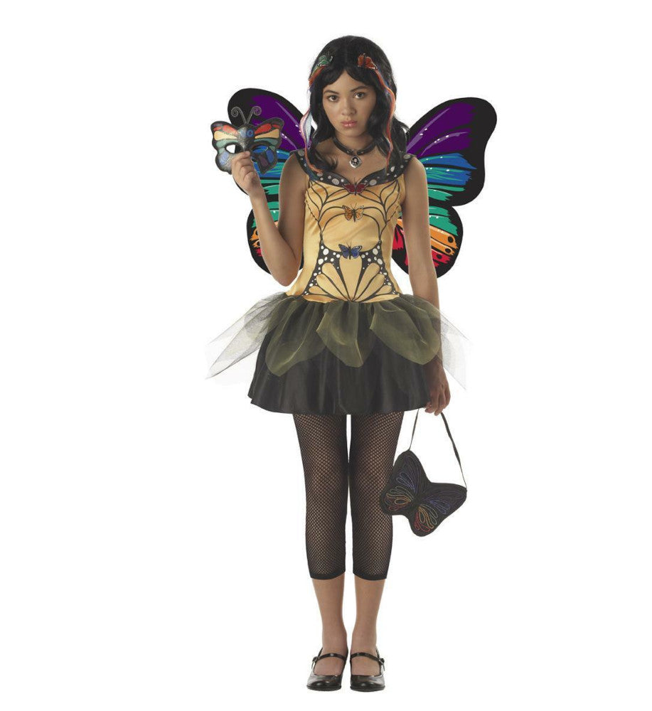 Strangeling Butterfly Masquerade Fairy Tween Costume dress wings legging choker