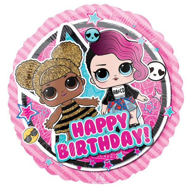 balloon foil LOL birthday pink 