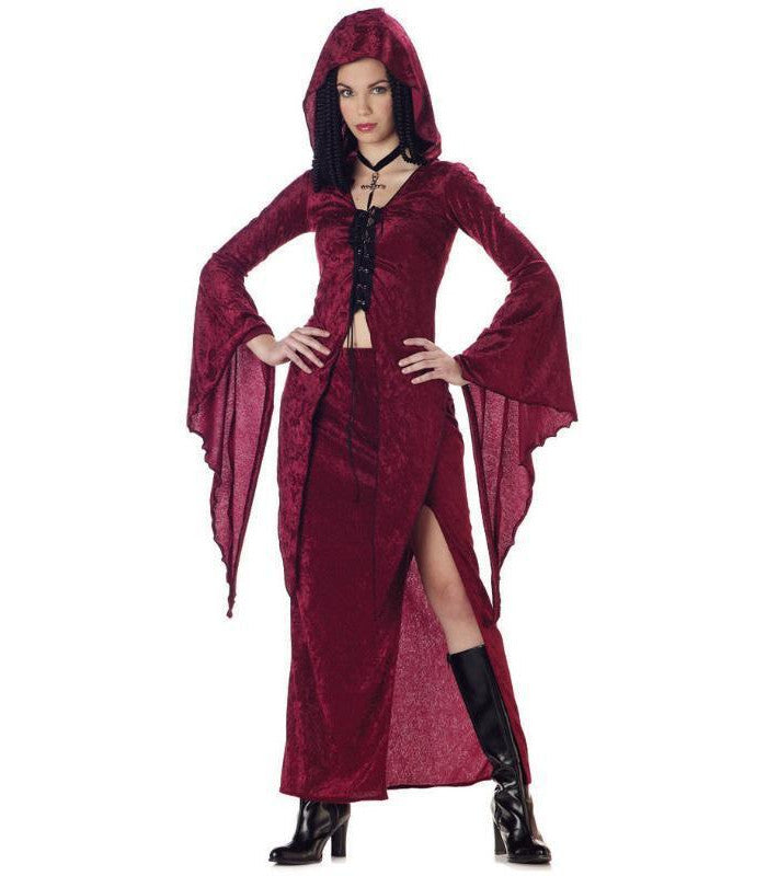 Gothic Maiden of Darkness Teen Costume Burgundy skirt Choker 