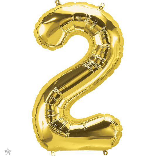 balloon foil number gold two