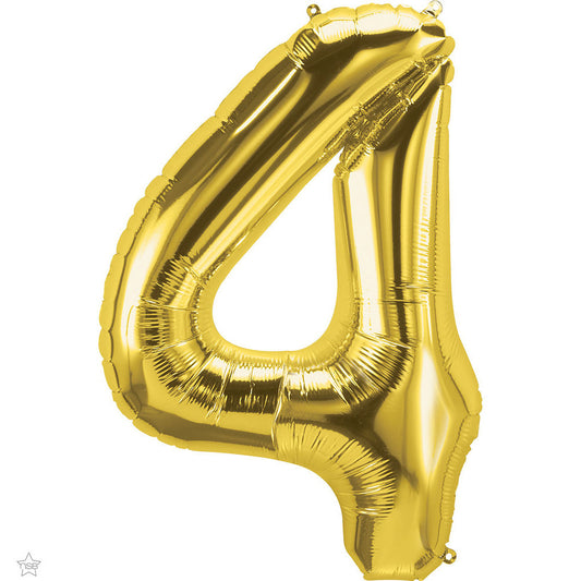 balloon foil number gold four