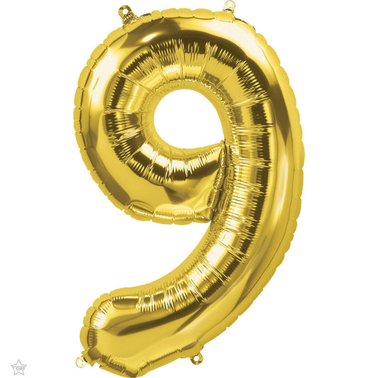 balloon foil number gold nine