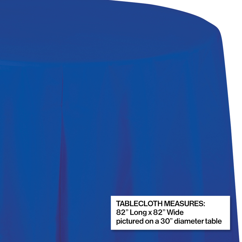 party supplies round table cover plastic cobalt