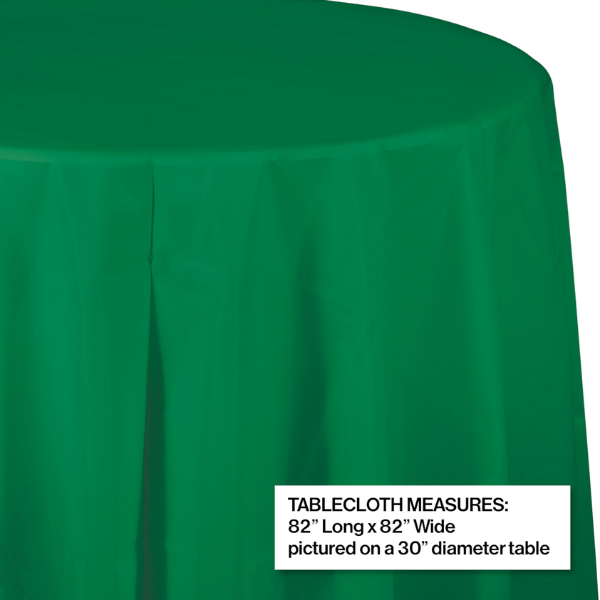 party supplies round table cover plastic emerald green