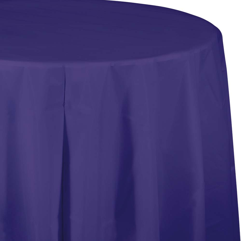 party supplies round table cover plastic purple