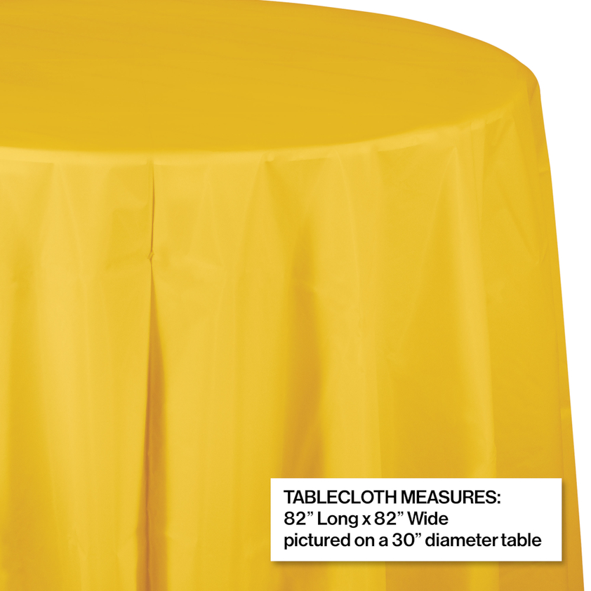 party supplies round table cover plastic school bus yellow