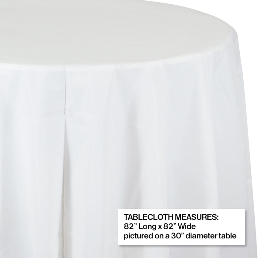 party supplies round table cover plastic white