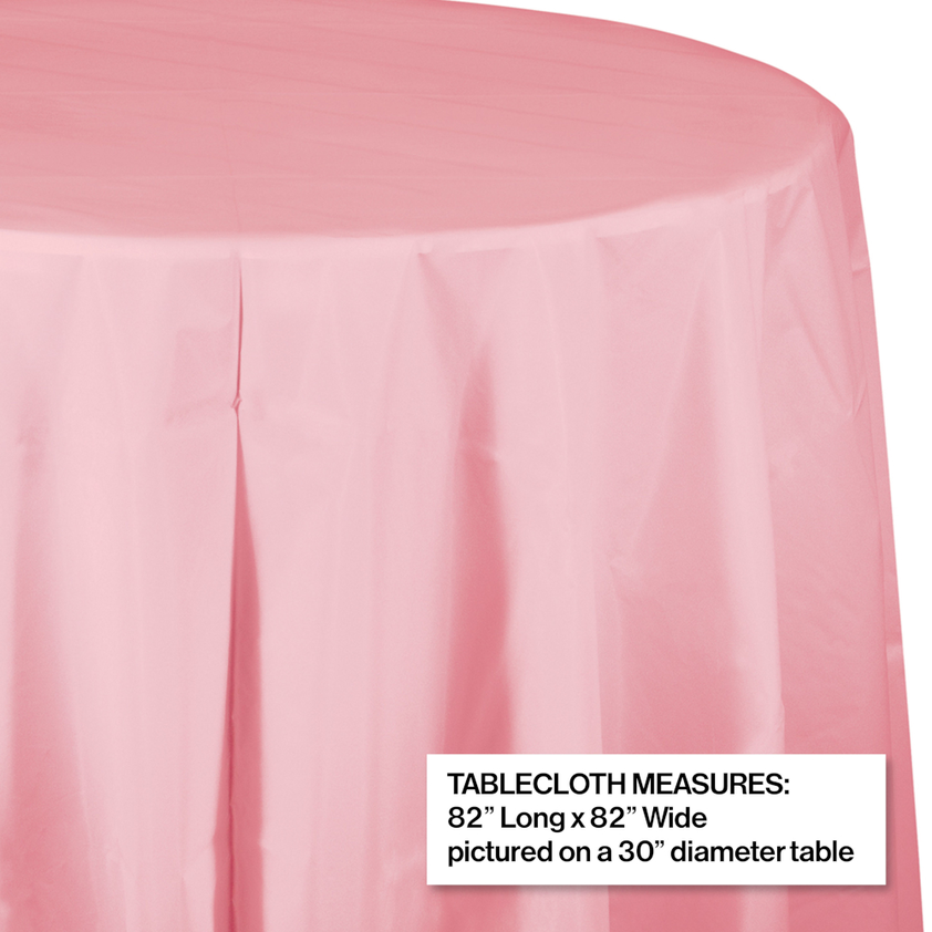 party supplies round table cover plastic classic pink