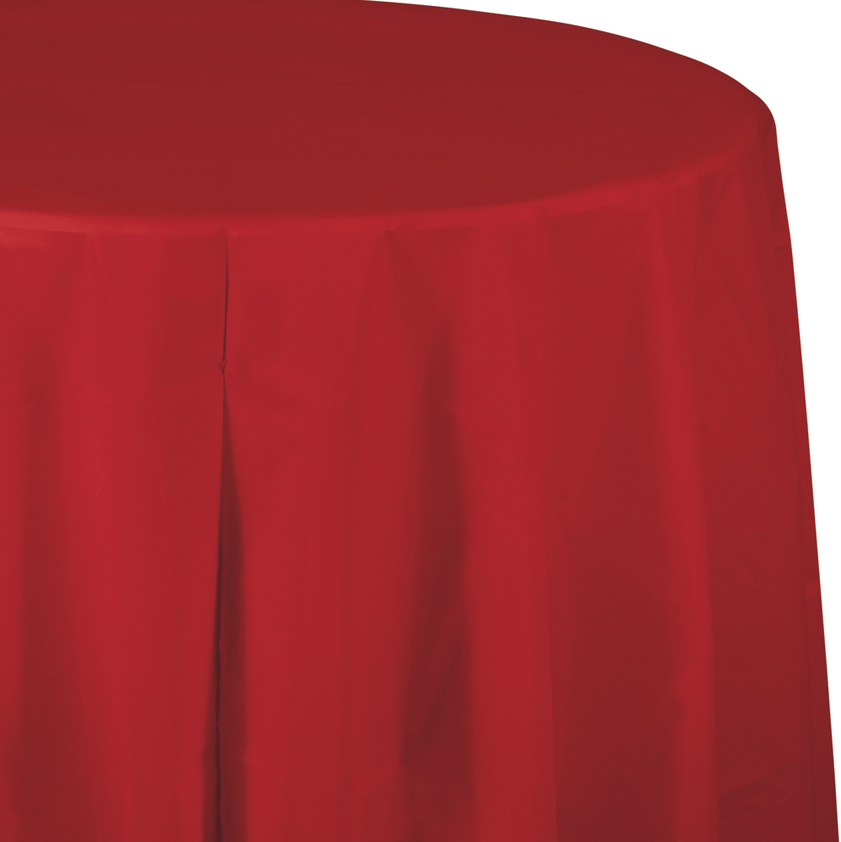 party supplies round table cover plastic classic red