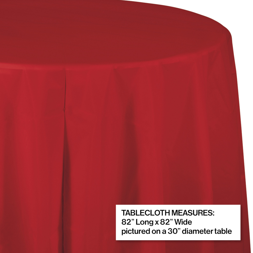 party supplies round table cover plastic classic red