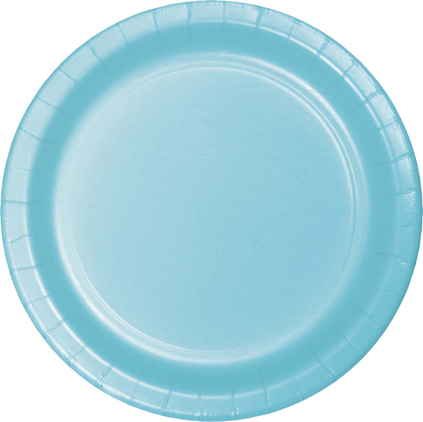 party supplies plate pastel blue