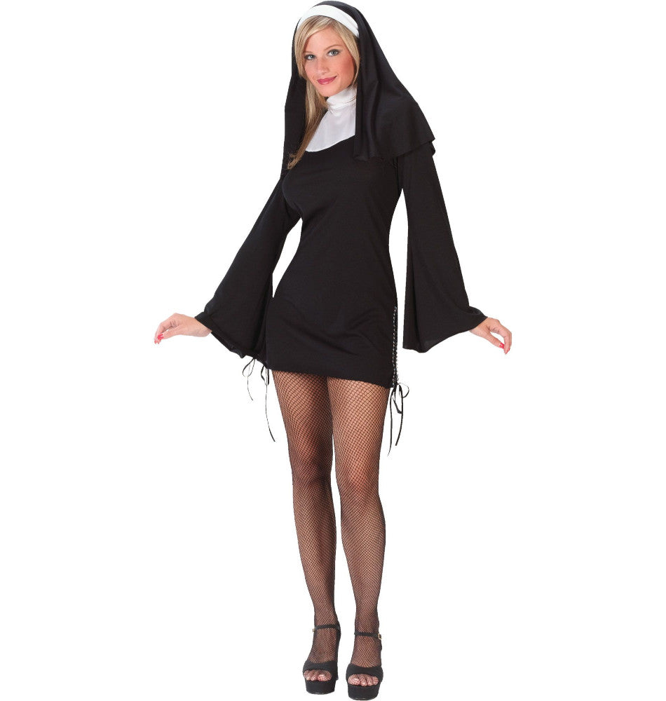 Naughty Nun Adult Women Costume Dress Nun Veil