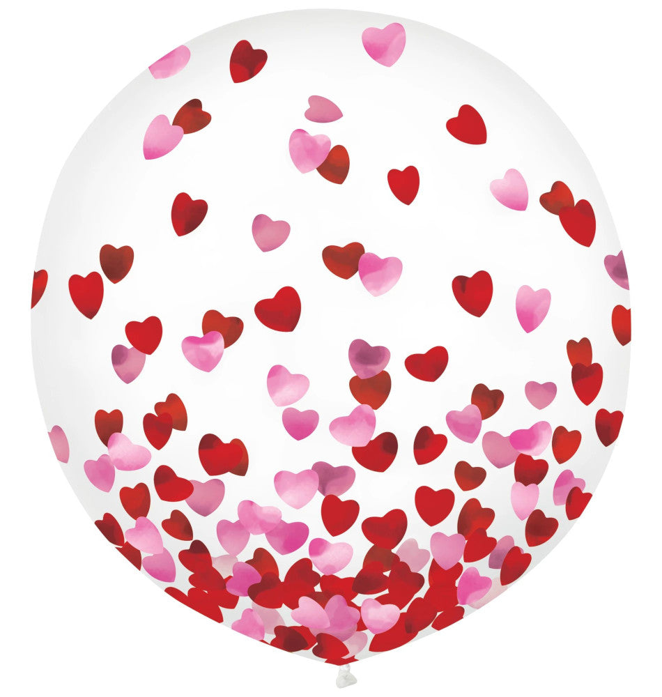 Latex Balloons w/ Heart Foil Confetti