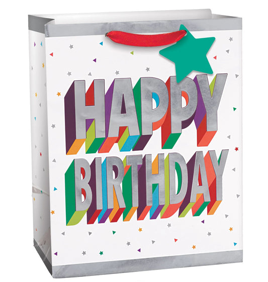 party supplies 3D Birthday Medium Bag w/ Gift Tag