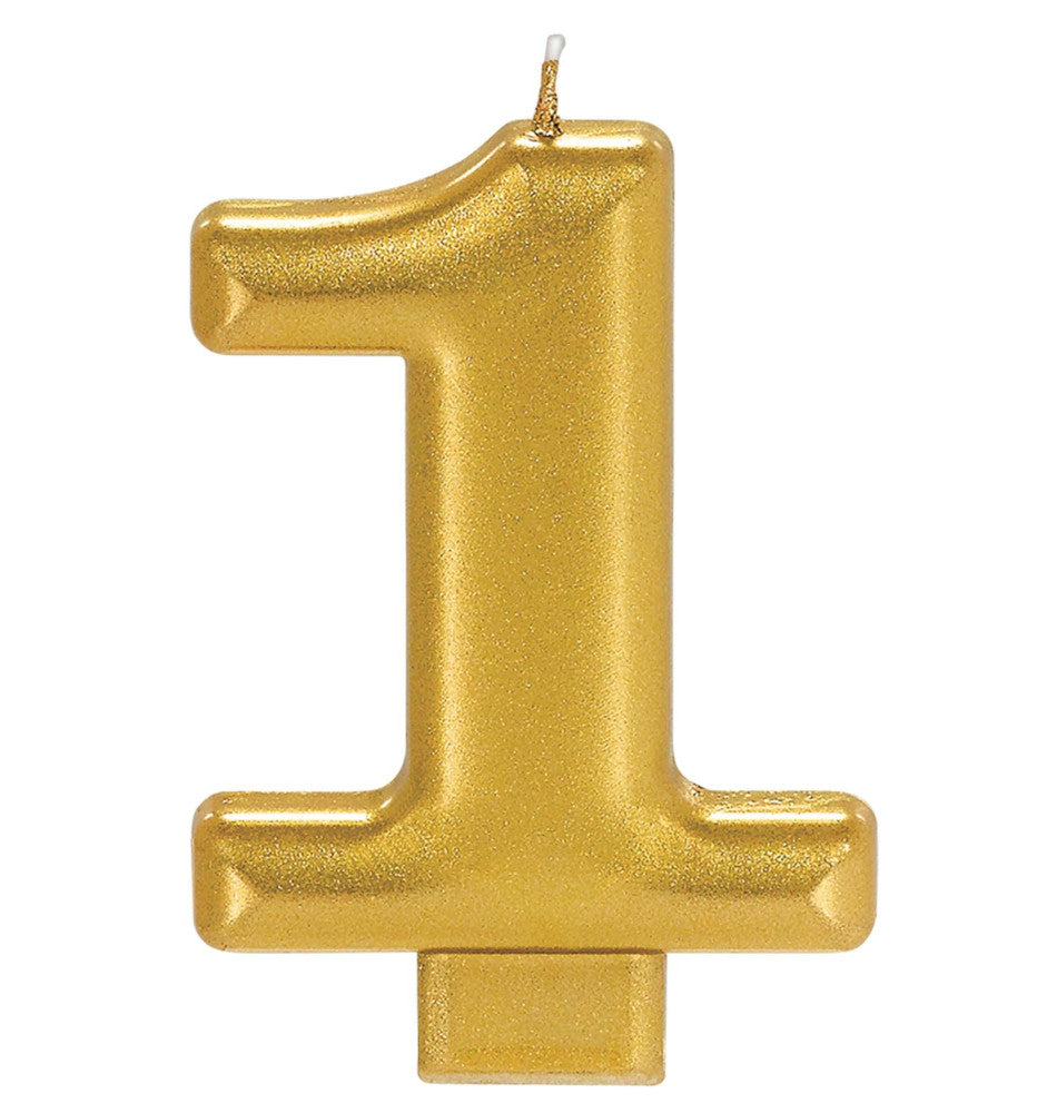 party supplies candle gold number metallic one