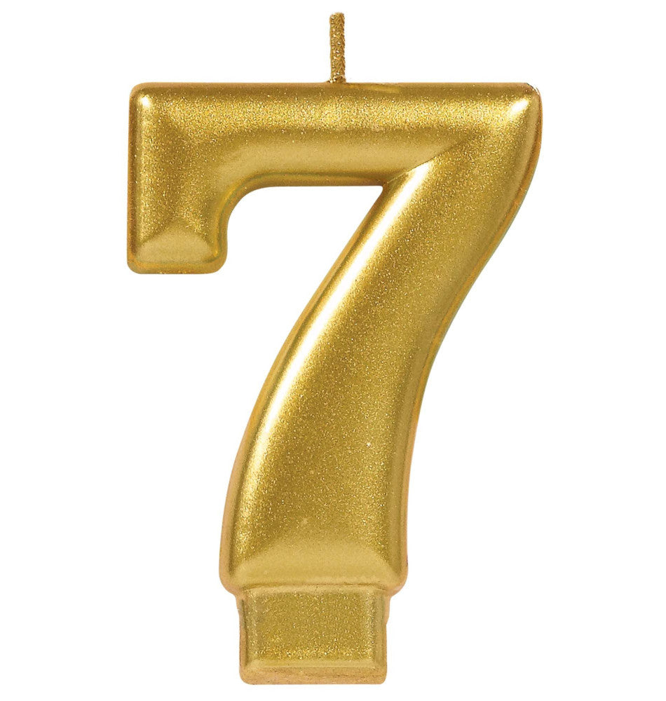 party supplies candle gold number metallic seven