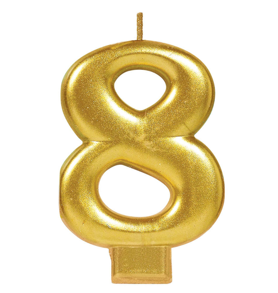 party supplies candle gold number metallic eight