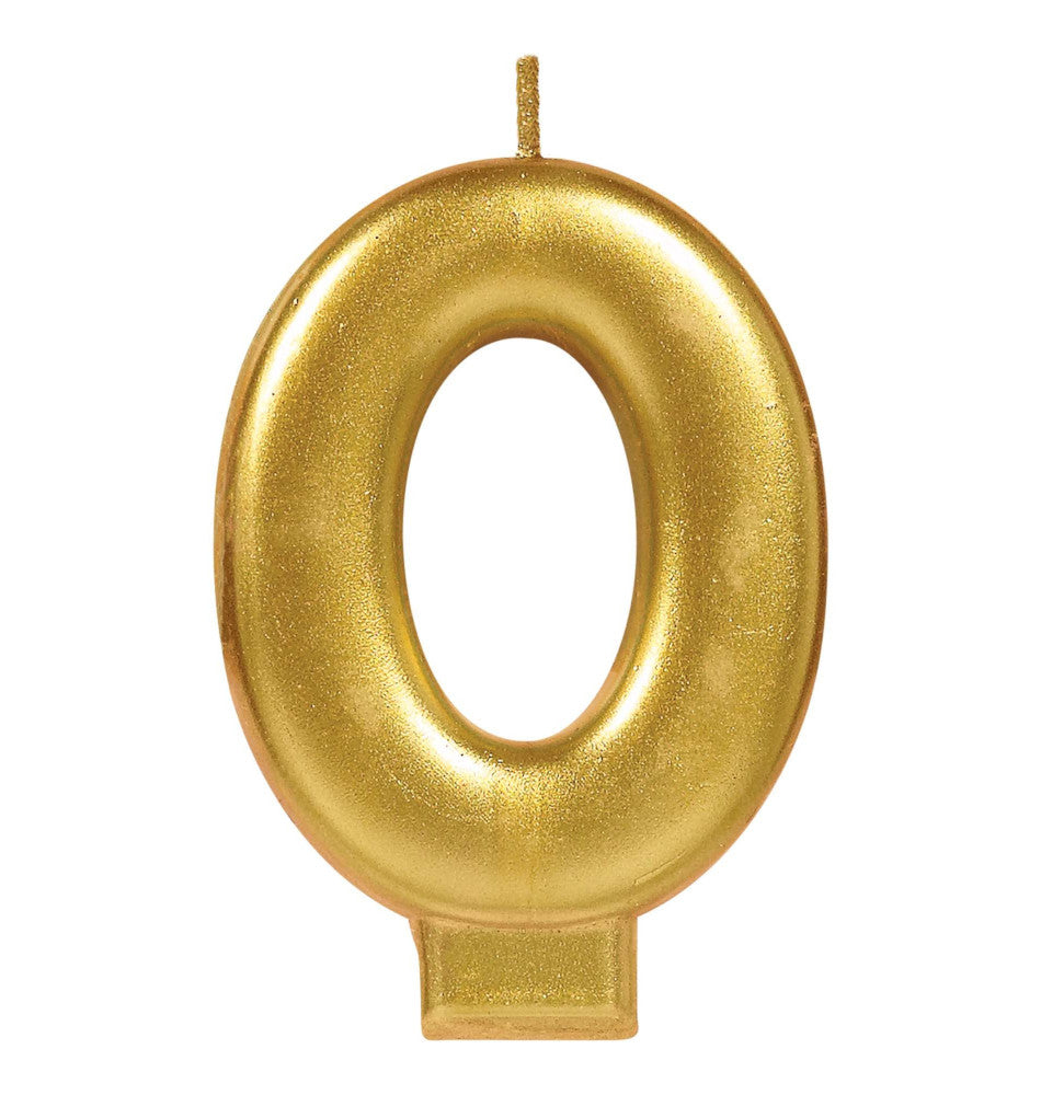 party supplies candle gold number metallic zero