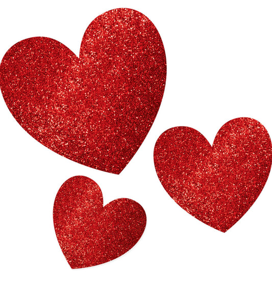 party supplies Valentine Day Glitter Paper Heart Mega Value Pack Cutouts