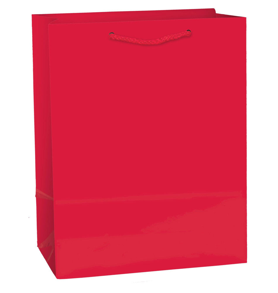 party supplies Solid Glossy Apple Red Medium Bag