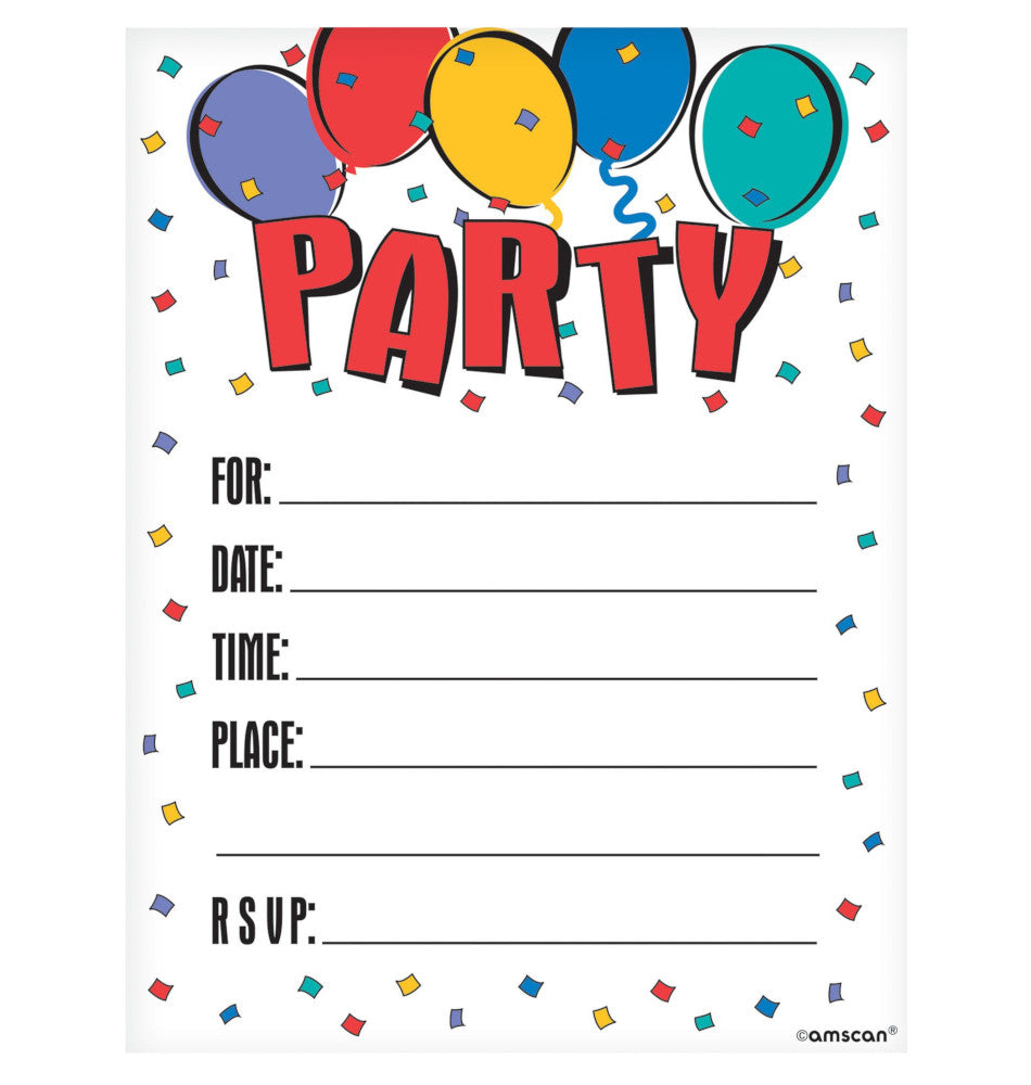 party supplies Balloon Party Postcard Invitations