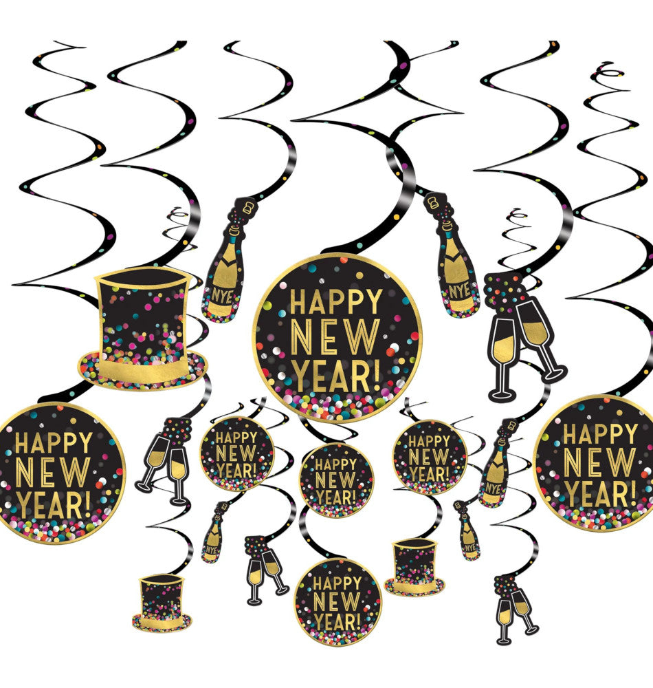 new year Swirls - Colorful Confetti