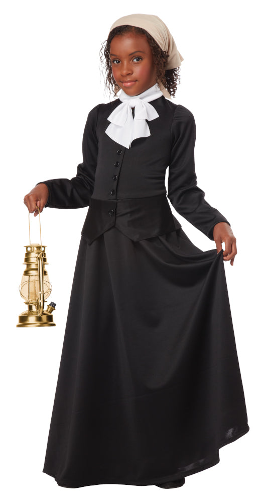 Susan B. Anthony/Harriet Tubman Child Costume Dress Lace Collar Lace Cuffs Ruffled Collar Hair Wrap Cameo