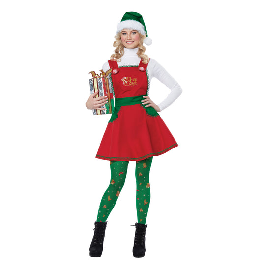 Elf In Charge Santa Helper Christmas Holiday Adult Women Costume