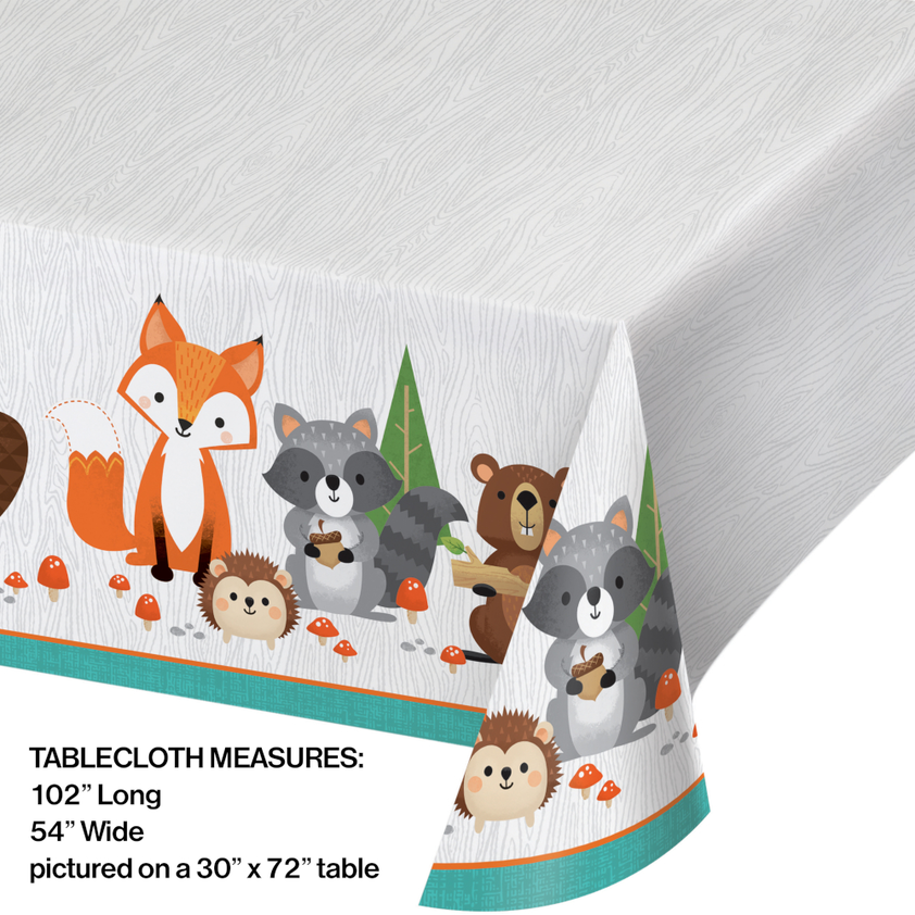 Wild One Woodland Plastic Tablecover,  54" x 102"