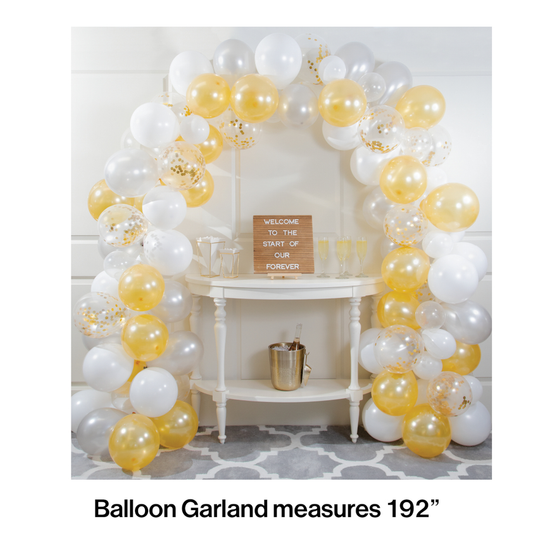 White and Gold Balloon Garland Kit