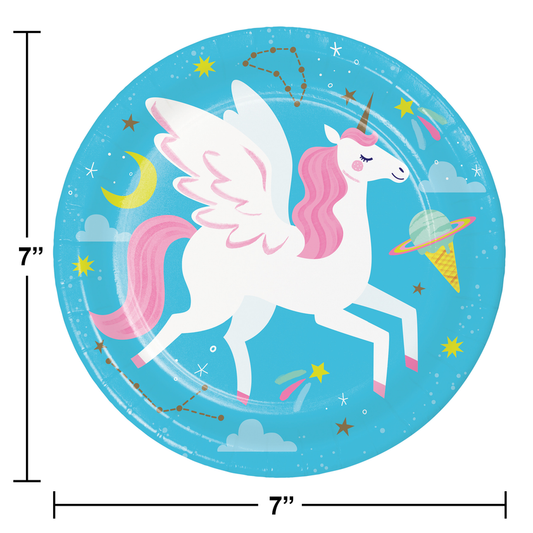Unicorn Galaxy Plate. 8 Count