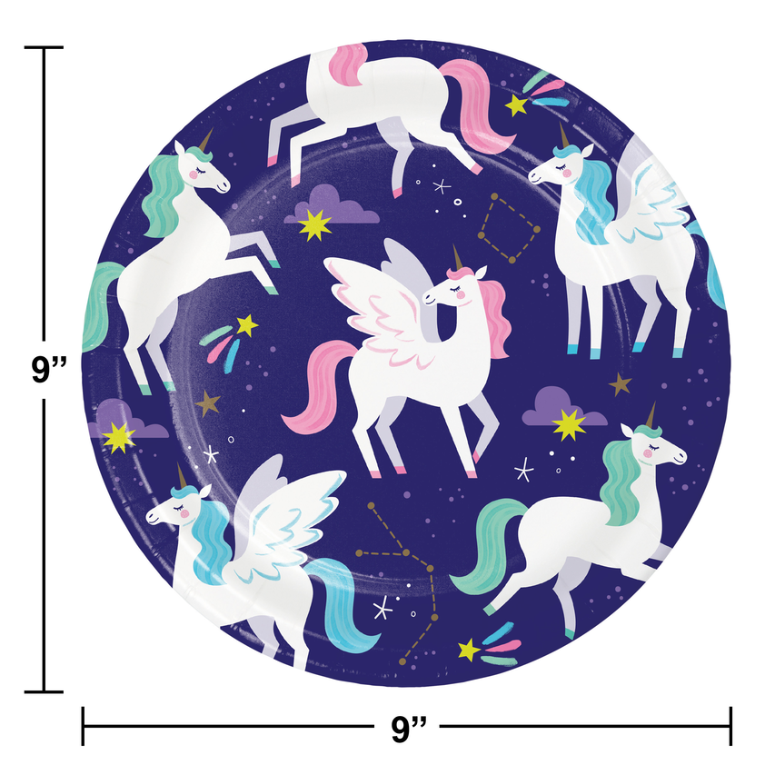 Unicorn Galaxy Dinner Plate, 8 Count