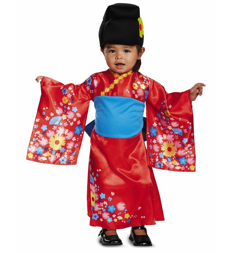 Kimono Cutie Japanese Toddler Costume Dress with detachable bow Headpiece  