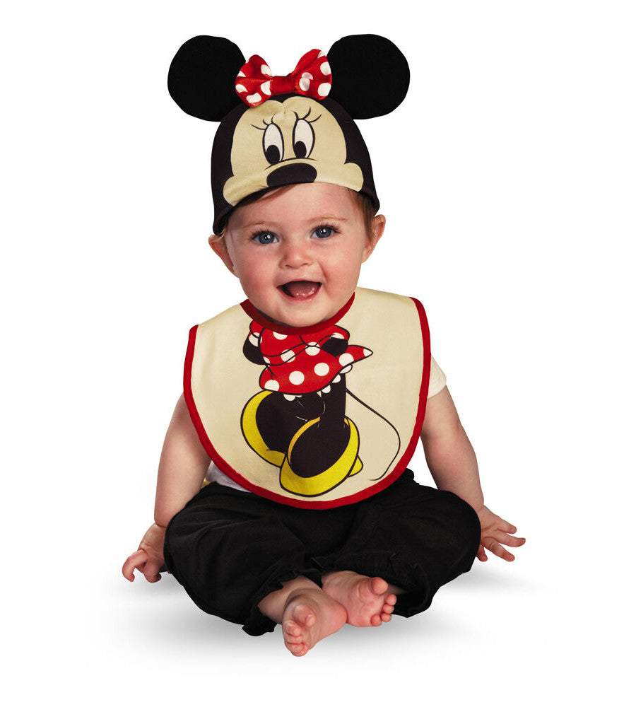 Minnie Mouse Bib and Hat Infant Costume Accessory Bib Hat
