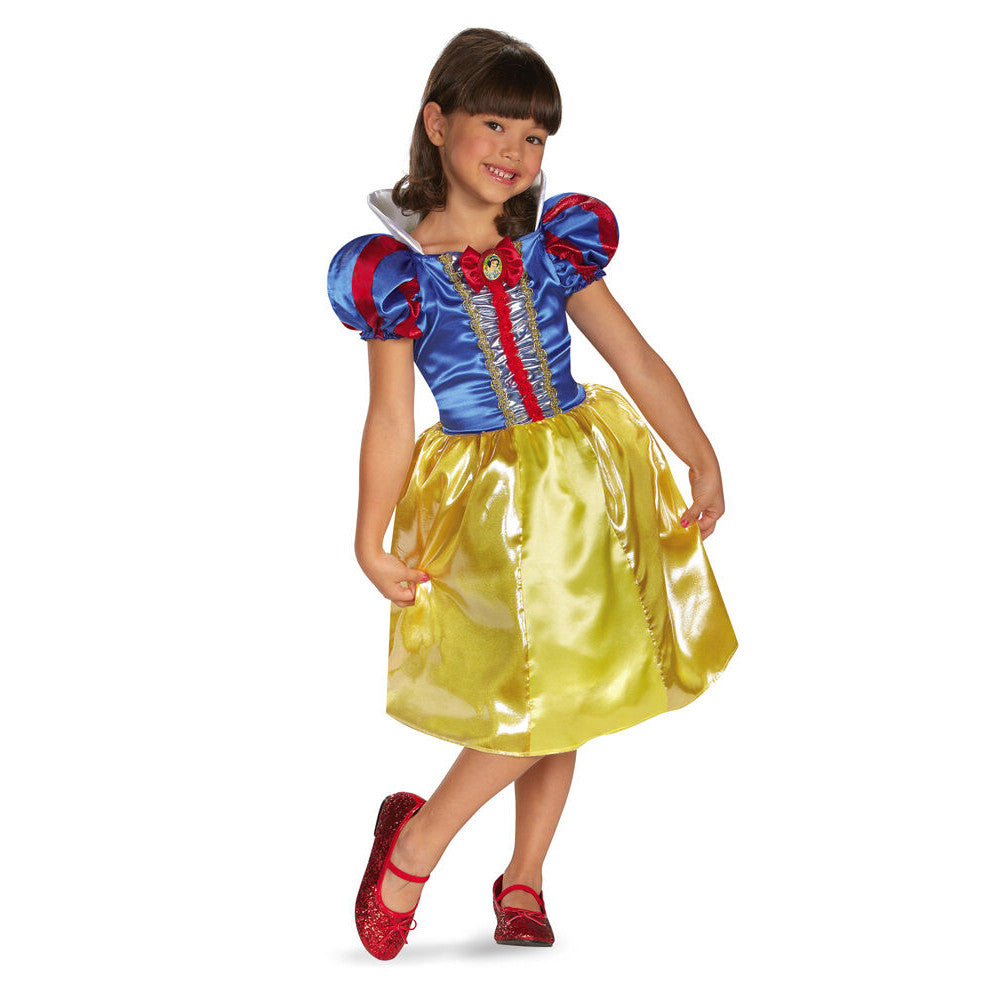 Snow White Sparkle Classic Disney Princess Toddler Child Costume Dress with character cameo