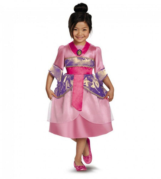 Disney Princess Mulan Sparkle Classic Toddler Child Costume Dress with character cameo