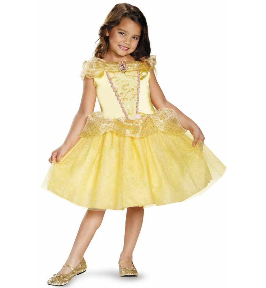 Disney Princess Belle Beauty And The Beast Classic Toddler Child Costume Dress with character cameo