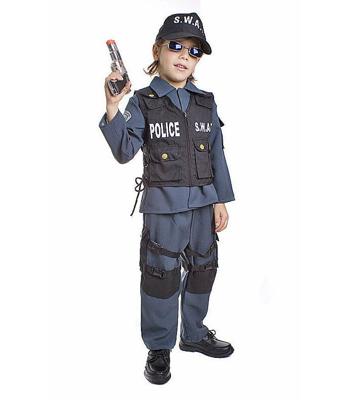 S.W.A.T. Police Officer Toddler Child Costume Shirt SWAT vest Pants Cap