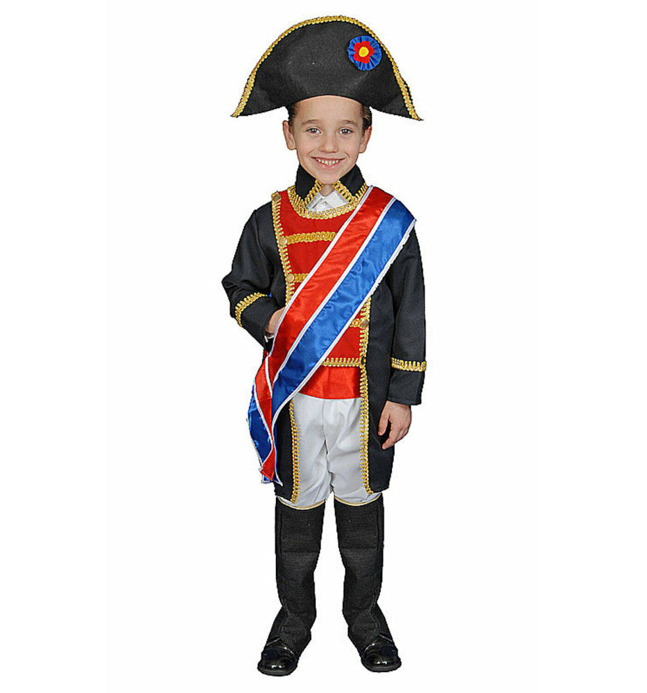 Napoleon Bonaparte Historical Toddler Child Costume Long tailcoat jacket Pants Belt Hat Boot cover Sash