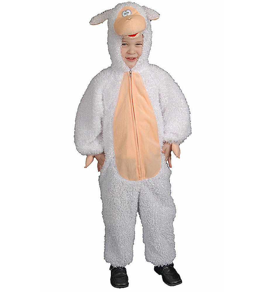 Cute Plush Lamb Animal Toddler Child Costume Plush jumpsuit with attached head