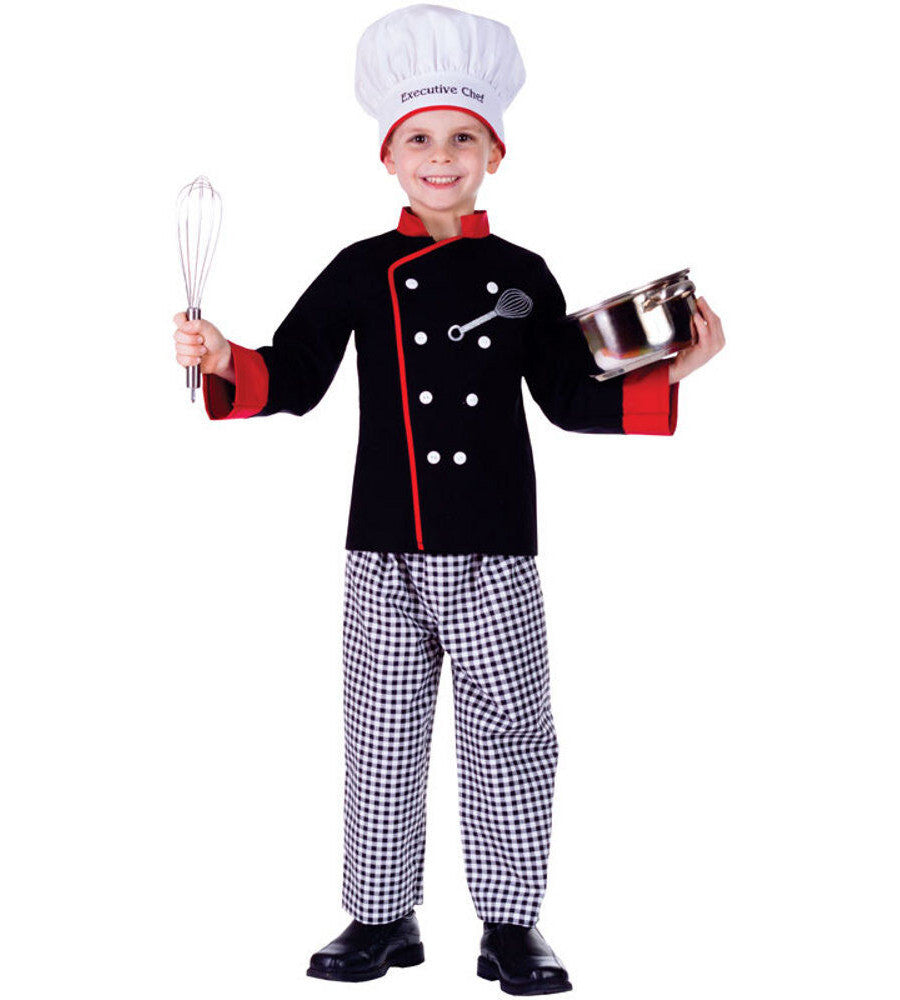 Executive Boy Chef Toddler Child Costume Chef coat Pants Hat