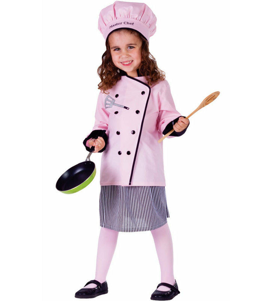 Master Girl Chef Toddler Child Costume Chef coat Skirt Hat